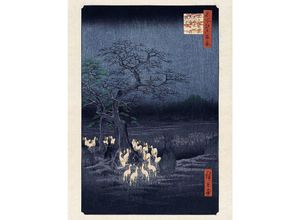 4057786895876 - - Hiroshige Kunstdruck Fox Fires on New Years Eve at the Changing Tree in Oji Papier 250 gr matt