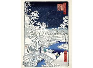 4057786903366 - Hiroshige Kunstdruck Drum Bridge At Meguro Drum Bridge At Meguro And Sunset Hill Papier 250 gr matt