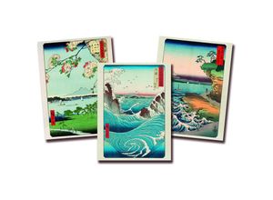 4057786917684 - - Hiroshige Kunstdruck 3er-Set Papier 250 gr matt Naruto Whirlpool Massaki And Suijin Grove und The Coast At Hota In Awa Province