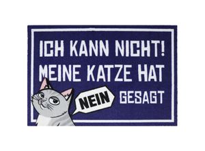 4057786992834 - - Ich kann nicht Fußmatte Meine Katze hat Nein gesagt 100% Polyamid mit rutschfester PVC-Unterseite