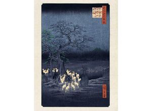 4057786993169 - - Hiroshige Kunstdruck Fox Fires on New Years Eve at the Changing Tree in Oji Papier 250 gr matt