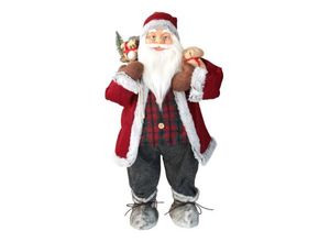 4057984009938 - Weihnachtsmann 80 cm mit Teddy & Geschenkesack Nikolaus XMAS - Mehrfarbig