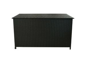 4057984010712 - Kynast Exklusiv - Auflagen Kissen Garten Box Polyrattan schwarz Rollbar 170 cm - Schwarz