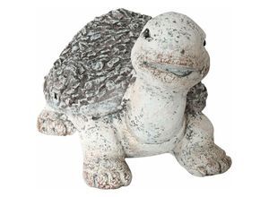 4057984011023 - Kynast Garden - Deko Gartenfigur Schildkröte groß 35 cm Handarbeit Steinoptik - Braun- bunt