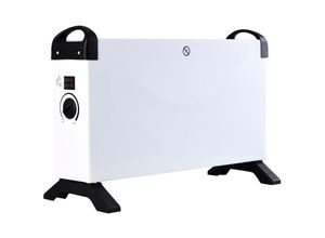 4057984012440 - Hotserie - Elektroheizung 3 Heizstufen Heizgerät regelbares Thermostat Heizstrahler mobile Heizung 750 1250 2000 Watt weiß schwarz Tragegriffe