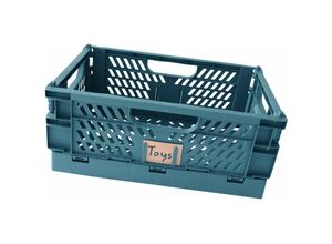 4057984014420 - Home Line - Aufbewahrungsbox Kunststoff faltbar blau 50 x 33 cm Klappbox - Blau