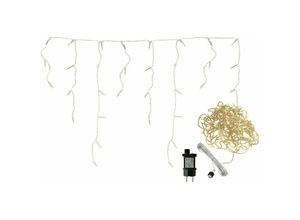 4057984014611 - X-mas - led Lichtervorhang Eiszapfen 240 led warmweiss Timer Lichterkette - Transparent