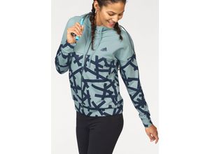 4058032587606 - Große Größen adidas Performance Kapuzensweatjacke »ESSENTIALS ALL OVER PRINT FULL ZIP HOODIE« grün GrXXL