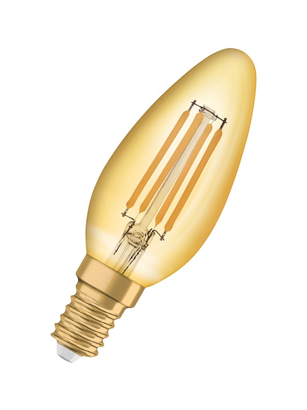 4058075293434 - Vintage LED-Lampe 1906 led cl b fil gold 36 non-dim 45W 825 E14 420lm 15000h Osram