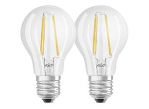 4058075330214 - Les - osram LED-Lampen klassische Kolbenform 40 Watts Ersatz E27 A-shape 2700 Kelvin Warm weiß Klares Glas 2-er Pack