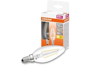 4058075330498 - Led Lampe ersetzt 25W E14 Kerze - B35 in Transparent 25W 250lm 2700K 2er Pack - transparent - Osram