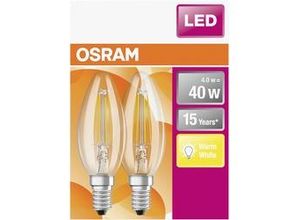 4058075330511 - Ledvance - osram LED-Lampen klassische Minikerzenform 40 Watts Ersatz E14 B-shape 2700 Kelvin Warm weiß Klares Glas 2-er Pack