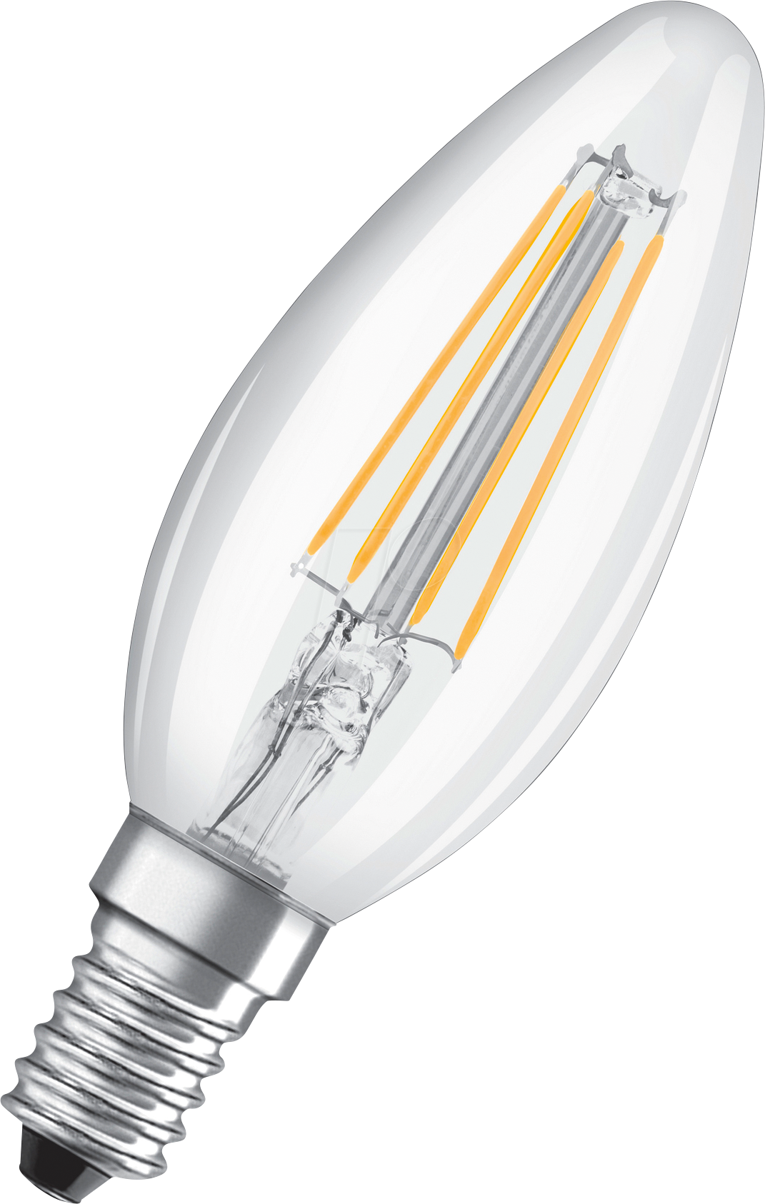 4058075437142 - Filament led Lampe mit E14 Sockel Kerzenform Kaltweiss (4000K) 4W Ersatz für 40W-Glühbirne led Retrofit classic b - Transparent - Osram