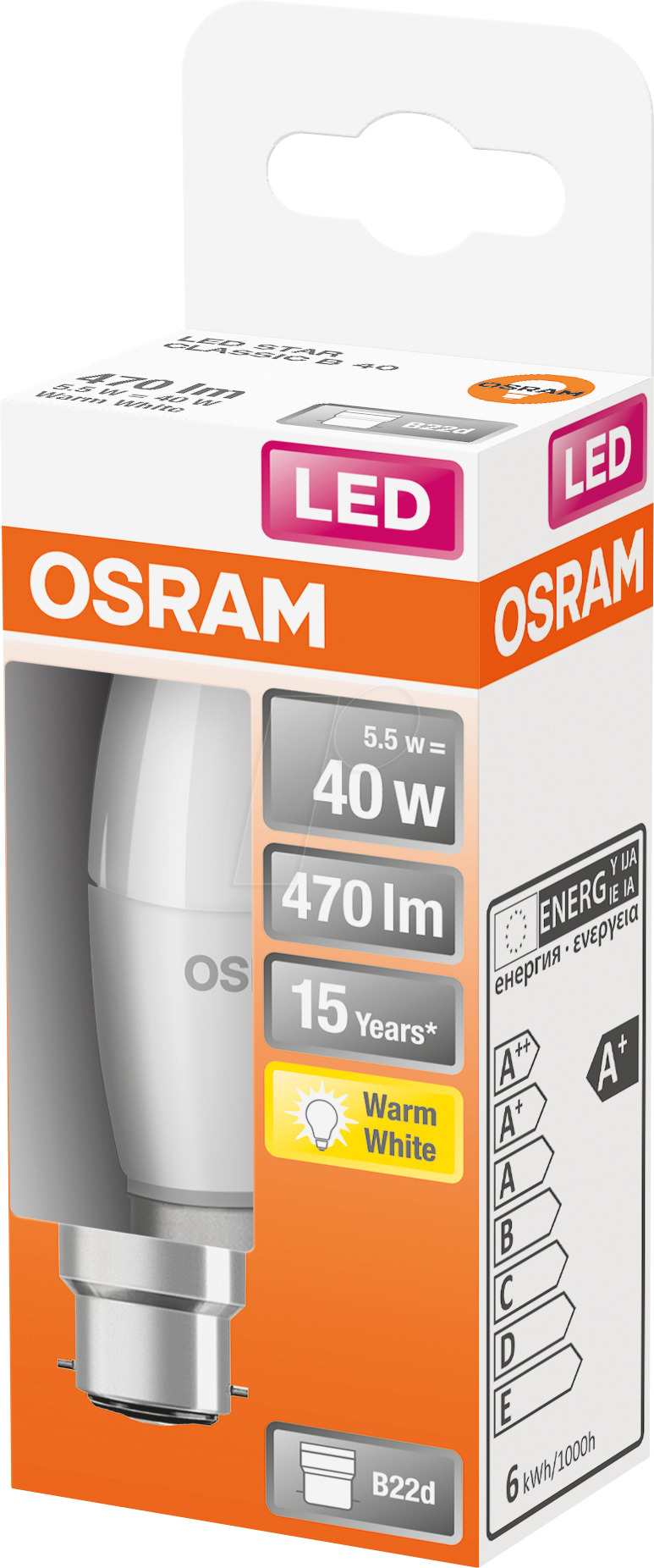 4058075504240 - OSR 075504240 - LED-Lampe STAR B22d 49 W 470 lm 2700 K 4058075504240 - OSR 075504240 - LED-Lampe STAR B22d 49 W 470 lm 2700 K