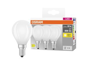 4058075592599 - OSRAM Star Filament-Lampe für E14-Sockel mattes Glas Warmweiß (2700K) 806 Lumen Ersatz für herkömmliche 60W-Leuchtmittel nicht dimmbar 3-er Pack