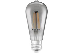 4058075609839 - Smarte LED-Lampe mit Wifi Technologie Sockel E27 Dimmbar Warmweiß (2500K) Edisonform Klares Filament im Rauchglas Ersatz für herkömmliche