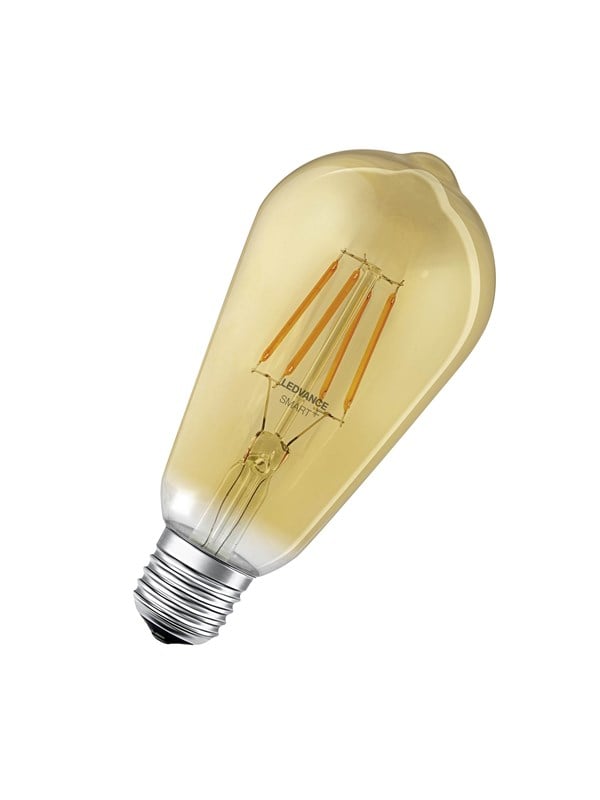 4058075610545 - Smarte LED-Lampe mit WiFi Technologie in Gold Edison Form Sockel E27 DimmbarWarmweiß (2400K) ersetzt Glühlampen mit 53 W SMART+ WiFi