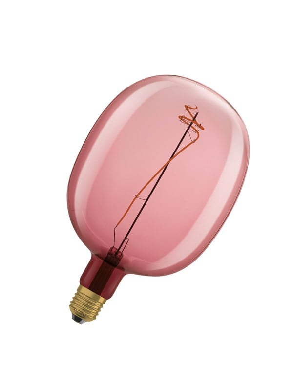 4058075761896 - Vintage 1906 LED-Lampe mit pinker Tönung 45W 220lm Ballon-Form mit 170mm Durchmesser & E27-Sockel warmweiße Lichtfarbe dimmbares Filament bis