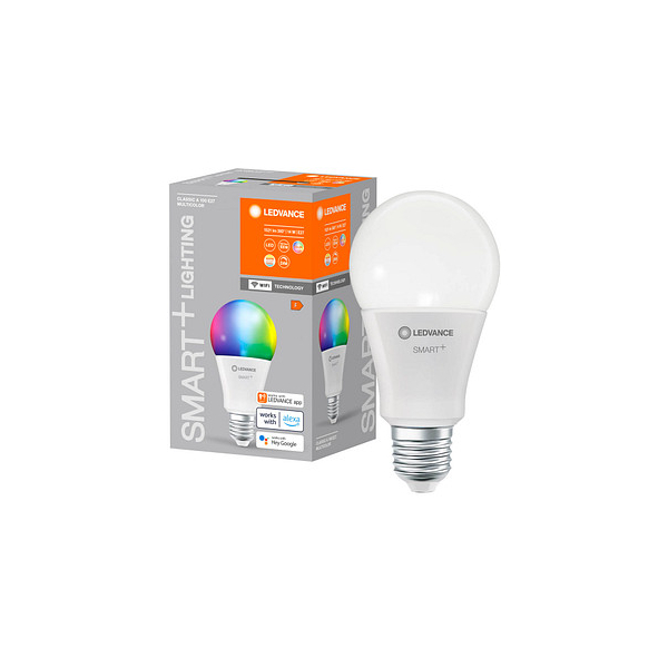 4058075778726 - Ledvance - Smarte LED-Lampe mit WiFi Technologie Sockel E27 Dimmbar Lichtfarbe änderbar (2700-6500K) rgb Farben änderbar ersetzt Glühlampen mit