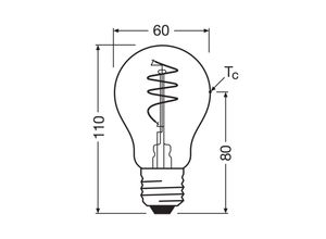 4058075836662 - OSRAM LED Vintage E27 59W 2700K Spiral Filament klar