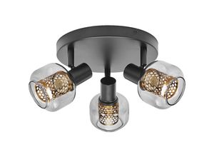 4058075838093 - Decor Spot Firefly Leuchte schwarz im Industrial Style 3 x 28 W 750 lm 2700 K Gehäuse aus Metall und Glas E14 Fassung einfache
