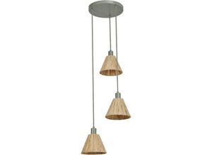 4058075838192 - Pendelleuchte 3-flammig Decor Raffia Plate grün aus Bast & Metall E27 430 mm Durchmesser Lampenschirm aus recyceltem Material nachhaltig durch 4058075838192 - Pendelleuchte 3-flammig Decor Raffia Plate grün aus Bast & Metall E27 430 mm Durchmesser Lampenschirm aus recyceltem Material nachhaltig durch
