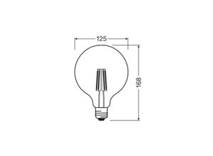 4058075839601 - OSRAM LED-Leuchtmittel Globe G125 E27 72W Filament 2700K