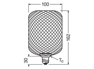 4058075840102 - OSRAM Decor LED Flat Square E27 35W gold 2700K Metall