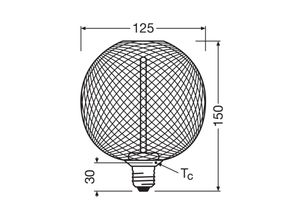 4058075840164 - OSRAM Decor LED Straw Filament Globe E27 35W gold 1800K