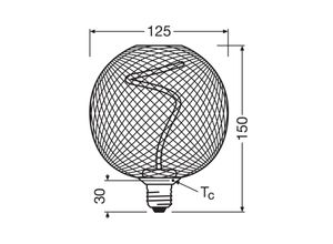 4058075840201 - OSRAM Decor LED Spiral Filament Globe E27 35W gold 1800K