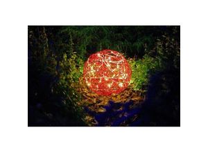 4058151999137 - Led Kugelleuchte Galax für innen und außen Drahtgeflecht Leuchtkugel Weihnachten in rot warmweißes Deko Licht 30 cm - Best Season