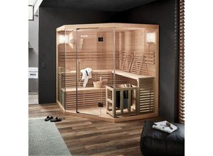 4058166011077 - Traditionelle Sauna - Skyline xl Big - 200 x 200 x 210 cm - für 2-6 Personen Hemlocktanne inkl Saunaofen Saunazubehör i Dampfsauna Aufgusssauna