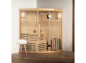 4058166011114 - Traditionelle Sauna - skyline xl - 150 x 150 x 200 cm - für 2 - 3 Personen Hemlocktanne inkl Saunaofen Saunazubehör i Dampfsauna Aufgusssauna