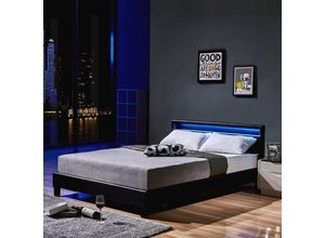 4058166017345 - Led Bett astro Farbe Schwarz Größe 140 x 200 cm led Polsterbett Bett Bettgestellt - Home Deluxe