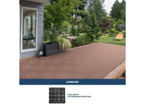 4058166018618 - WPC Bavaro Terrassenfliesen 11 Stck 30x30 cm 1m² hellbraun