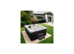 4058166099488 - HOME DELUXE Outdoor Whirlpool WHITE MARBLE inkl Treppe und Thermoabdeckung