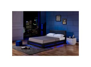 4058166164452 - HOME DELUXE - LED Bett - ASTEROID - Verschiedene Farben und Größen I Weiß 90 x 200 cm mit Matratze I Weiß 90 x 200 cm mit Matratze I Schwarz 140