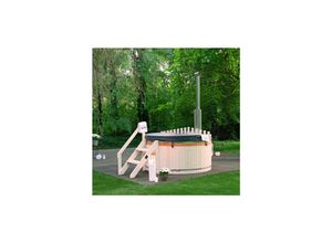 4058166239693 - Hot Tub skandi - Größe m ⌀ 180 cm Außenhöhe 100 cm Nordische Fichte inkl Abdeckung Treppe und Ofen i Badefass Badetonne Whirlpool - Home Deluxe 4058166239693 - Hot Tub skandi - Größe m ⌀ 180 cm Außenhöhe 100 cm Nordische Fichte inkl Abdeckung Treppe und Ofen i Badefass Badetonne Whirlpool - Home Deluxe