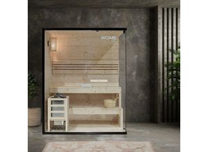 4058166243508 - Traditionelle Sauna - Shadow - Größe l - 150 x 120 x 190 cm - hochwertiges Fichtenholz inkl Ofen Saunazubehör i Dampfsauna Aufgusssauna Finnische