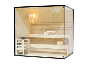 4058166243560 - - Traditionelle Sauna - Shadow - Größe XL - 200 x 150 x 190 cm - hochwertiges Fichtenholz inkl Ofen Saunazubehör I Dampfsauna