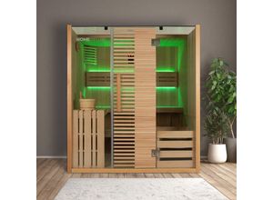 4058166244000 - Traditionelle Sauna omaha - 180 x 150 cm für 4 Personen Sauna Saunakabine Massivholz Traditionell - Home Deluxe