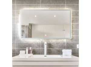 4058166257314 - LED-Spiegel nola - Rechteckig 90 x 70 cm - 3 verschiedene Lichtfarben Antibeschlagssystem - 38 Watt Gesamtleistung i Wandspiegel Badspiegel