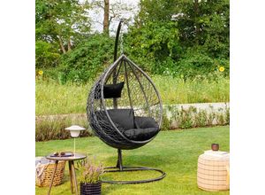 4058166267016 - HOME DELUXE Polyrattan Hängesessel CIELO - Schwarz