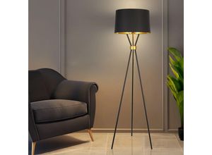 4058166268969 - HOME DELUXE - Stehlampe LUNA - Schwarz Gold Bodenlampe Standlampe Standleuchte Bodenleuchte