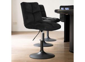 4058166273871 - HOME DELUXE - Barhocker höhenverstellbar 2er Set ACE - Samt Schwarz