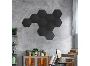 4058166285454 - HOME DELUXE Akustikplatten Hexagon selbstklebend SILENT – Schwarz - 5er Set