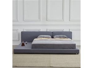 4058166293398 - Bett mit Ablage GALAXIS Grau - 180 x 200 cm