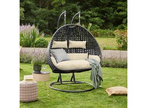 4058166295897 - Polyrattan Hängesessel TWIN DELUXE - Schwarz