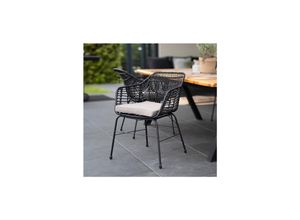 4058166303073 - HOME DELUXE Gartenstuhl inkl Sitzkissen TARA 2er Set