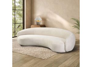 4058166314420 - HOME DELUXE - Sofa CASARA 258 x 72 x 128 cm - Webstoff Beige Modernes Wohnzimmer Sofa 3 - Sitzer